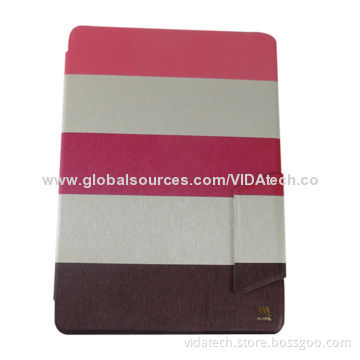 Strip Colors Leather Case with Credit Card Slots and Holder, for iPad Air/iPad 5, Manufacturer